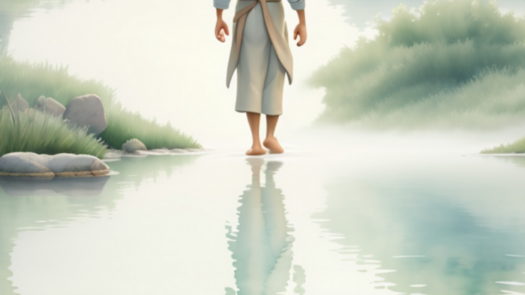 A man walking on water